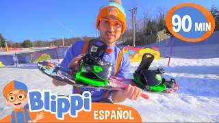 Blippi visita Mountain Creek Resort y hace snowboard | Aprende con blippi | Videos para niños