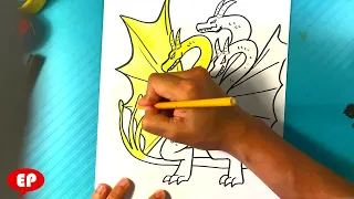 AMAZING How to Draw KING GHIDORAH from Godzilla