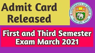 SOL Obe Admit Card Released 2021| First and Third Semester Exam march 2021