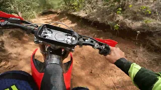 Stark Varg In the Enduro trails of Noth Shore Hawaii Kahuku Raceway Park : Rider Eric Olson