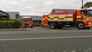 FENZ fire appliances in convoy to UFBA drivers challenge at Manfeild - 26 Aug 2023