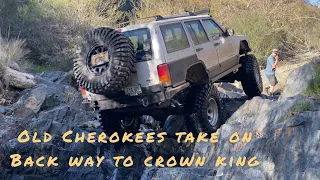 Four Jeep Cherokee XJs on Arizona’s Back Way To Crown King Trail