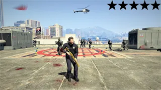 GTA 5 - POLICE OFFICER MICHAEL'S FIVE STAR COP BATTLE AT THE POLICE STATION! (GTA V Funny Moment)