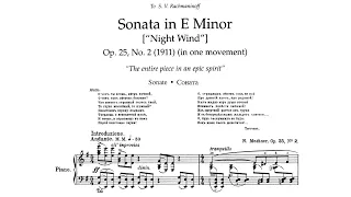 Nikolai Medtner - Piano Sonata in E minor, Op. 25 No. 2 "Night Wind" [with score]