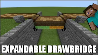 How To Build a EXPANDABLE Drawbridge in Minecraft Bedrock! (Up to 14 Blocks Wide!)