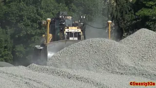 4K| CAT D6T LGP Pushing Out Gravel Piles