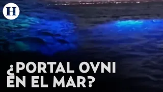 ¿Ovni en las profundidades? Captan misterioso objeto brilloso azul debajo del mar