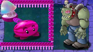 Hypno Gatling Melon Pult vs Hypno Scandy Shroom vs 1 Zomboss Gargantuar - Plants vs Zombies Hack