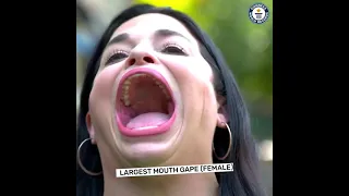 Samantha Ramsdell (USA) has set a new record  for the largest mouth gape for a femele