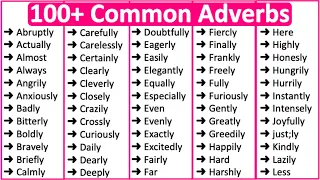 100+ Common Adverbs in English 📚 | Parts of speech