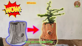 Awesome Tree Stump Ideas for Garden | Making a Tree shaped Flower Pots Easy | DIY Construction