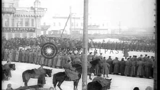 Чешские генералы проводят смотр войск в Екатеринбурге 1918 г.