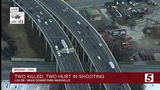 Two killed, 2 injured in shooting on I-24 near downtown Nashville