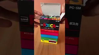 My New Posca Markers set of 15 Unboxing! Satisfying! #shorts