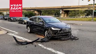 TESLA MODEL X CRASH CAUGHT ON MULTIPLE CAMERAS