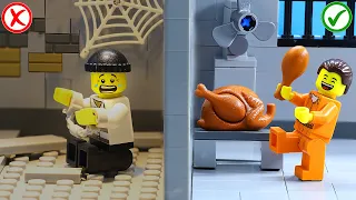 Lego Escape From Strange Prison: Rich Prisoner Vs Poor Prisoner  (Lego Stop Motion)