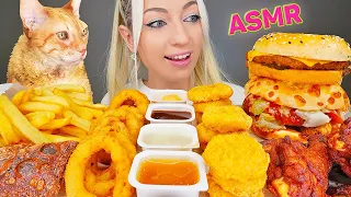 ASMR EATING BURGER KING, FRIED CHICKEN, ONION RINGS, FRIES, CHOCOLATE PIE 햄버거 먹방 (WHOPPER) MUKBANG먹방