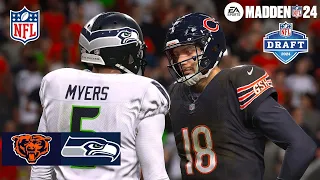 Madden 24 Rome Odunze Bears vs Byron Murphy Seahawks (Madden 25 Updated Roster) 2024 Sim Game Play