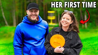 Her First Time Playing Disc Golf