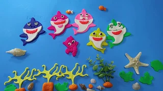 HOW TO MAKE BABY SHARK FAMILY WITH PLAY DOH/PINKFONG