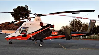 RARE! Kaman K-1200 K-MAX Start-Up & Takeoff UNIQUE LOOKING HELICOPTER Kaman K-1200 HeliQwest C-FXFT