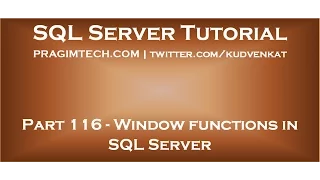 Window functions in SQL Server