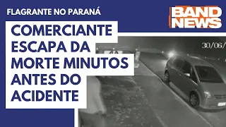 Comerciante escapa da morte minutos antes do acidente