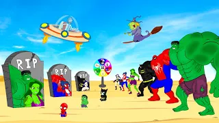 Rescue SUPERHEROES HULK Family & SPIDERMAN, BATMAN : Returning from the Dead SECRET - FUNNY