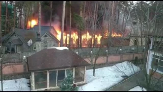 Пожар на рублево-Успенском шоссе 09.03.2017