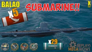 Submarine Balao 5 Kills & 206k Damage | World of Warships Gameplay