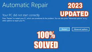 Fix Your PC Did Not Start Correctly || Fix Automatic Repair Loop in Window 10