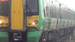 Southern Electrostars 377-107 and 377-467 arriving at Portslade Railway Station 20/12/2016