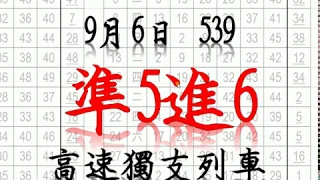 9月6日 今彩539版路 準5進6 高速獨支列車