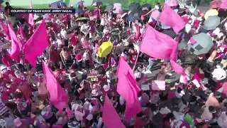 Drone shot of Leni-Kiko tandem miting de avance as of 3:30 pm