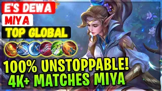 100% Unstoppable! 4K+ Matches Miya [ Top Global Miya ] E's dewa - Mobile Legends Emblem And Build