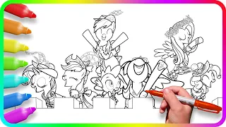 Coloring Pages MY LITTLE PONY - Castle. How to color My Little Pony. Easy Drawing Tutorial Art.  MLP