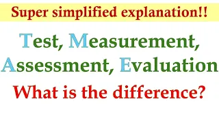 Test, Measurement, Assessment, Evaluation Differences