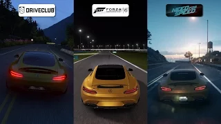 DriveClub vs Forza 6 vs Need for Speed - Mercedes AMG GT Graphics & Sound Comparison