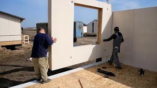 We built an inexpensive house in one day. Step by step construction process