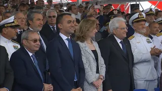 Castellammare di Stabia varo della Nave Trieste. arrivo del Presidente Mattarella