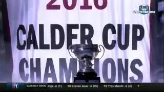 Cleveland Monsters raise 2016 AHL Calder Cup championship banner