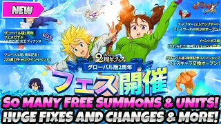 *2 FREE SSR UNITS + STACKED GLOBAL ANNIVERSARY BANNER* + BIG CHANGES & CONTENT (7DS Grand Cross)