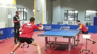 Trainning table tennis with dima ovtcharov