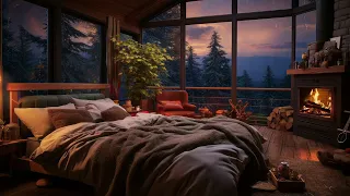 Fireplace and Rainstorm | Cozy Room Escape for Relaxation 🌧😴