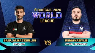 SAIF_ALHACKER_55 (RANK 1) VS WOODY_RESEARCH57 aka USMAKABYLE (RANK 29) | EFOOTBALL 2024 WORLD LEAGUE
