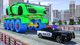 Giant Monster Truck VS Police Cars | Wheel City Heroes (WCH) Police Truck Cartoon