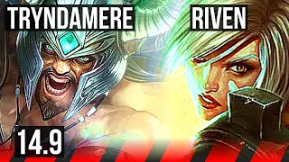 TRYNDAMERE vs RIVEN (TOP) | 6/0/1, 6 solo kills, Dominating | KR Master | 14.9