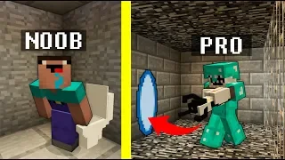 Minecraft Noob vs. Pro : PORTAL GUN JAILBREAK challenge - Prison escape - Minecraft Battle