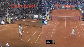 Roger FEDERER Best Points Court View Vs TV View | Roma 2019