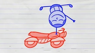 Pencilmation Uneasy rider animated Cartoon